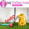 cầu trượt khủng long vàng